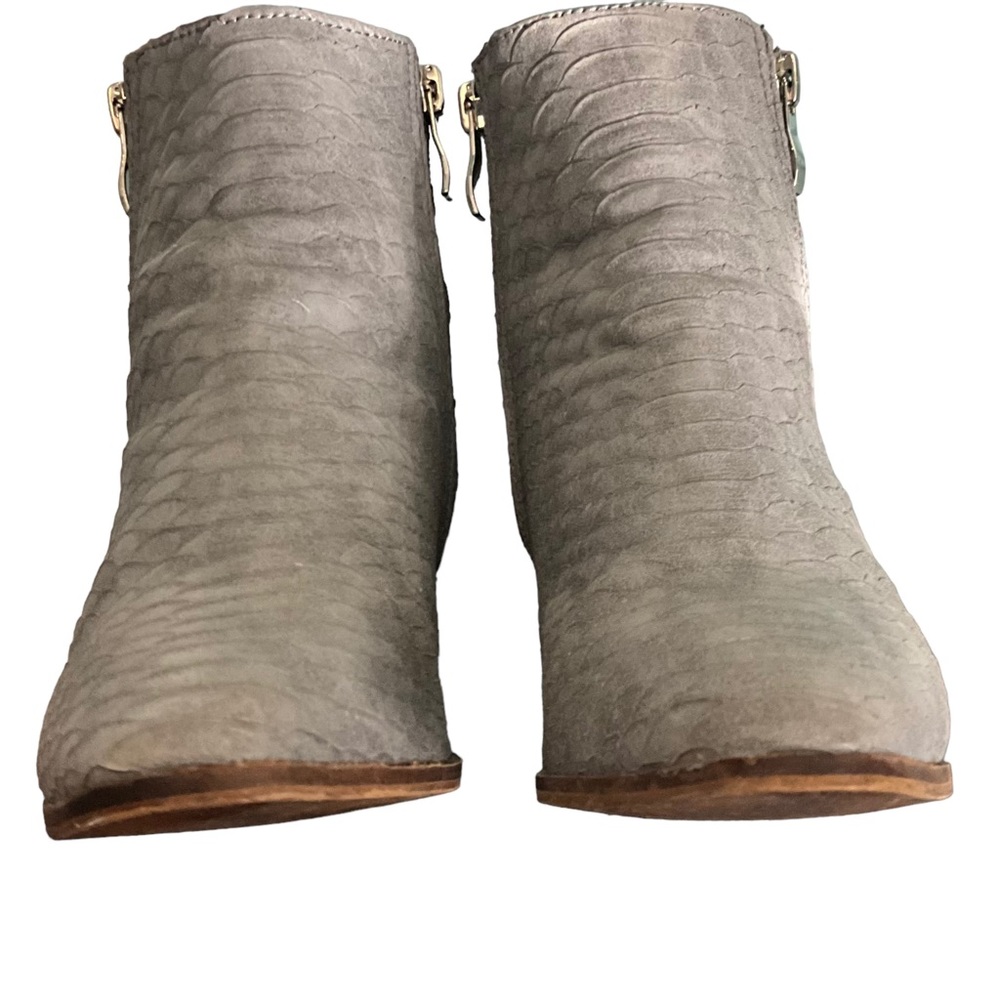 LAST CHANCE Catherine Malandrino Vegan Leather Snakeskin Double Zip Bootie - Picture 6 of 13